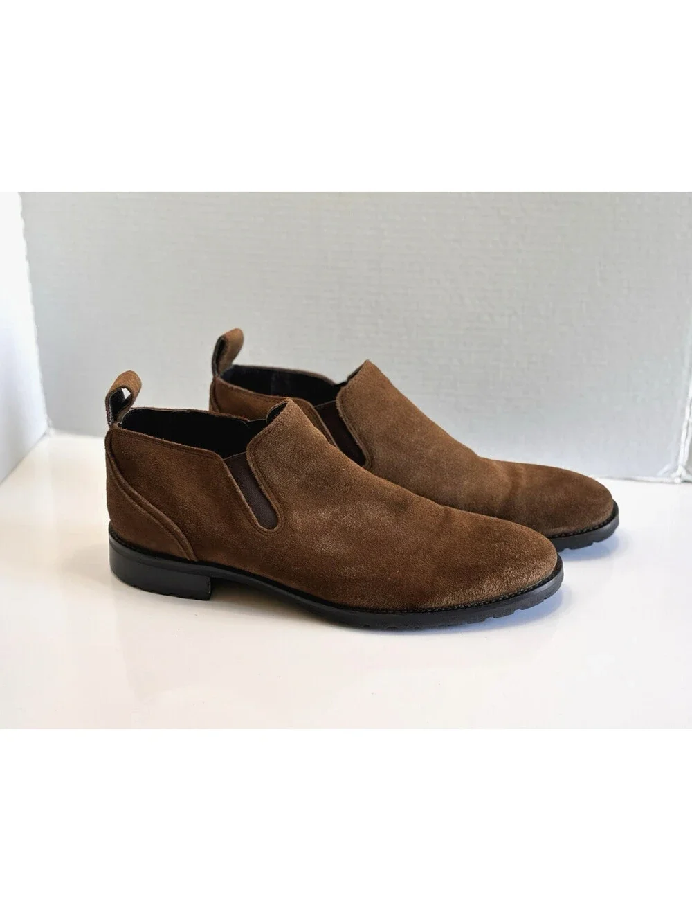 Bacco Bucci Studio Meredith Men's Brown Suede Pull On Casual Ankle Boots Size 12